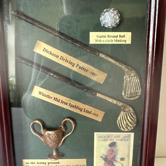 Development Golf Ball Club Iron Wood History 3D Framed Shadow Box Display - Picture 2 of 4